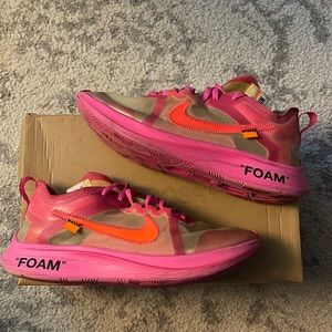 Size 9 - Nike Zoom Fly SP x OFF-WHITE Tulip Pink 2018